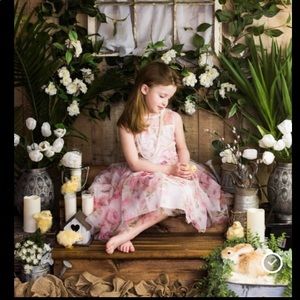 Beautiful pink rose dress for girls